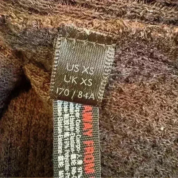 Free People Ribbon Braid Lightweight Oversized Thermal Black Grey Extra Small - Picture 7 of 9